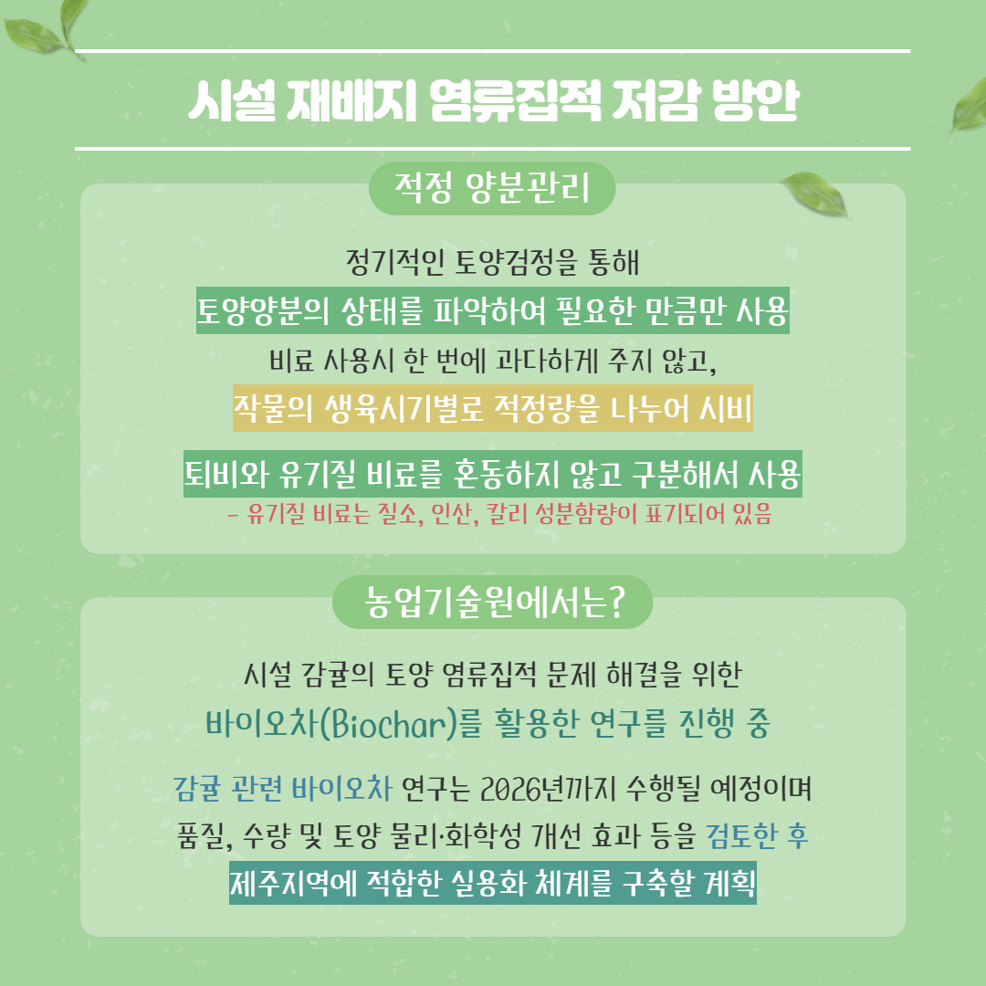 시설 재배지 염류집적 문제와 예방방법