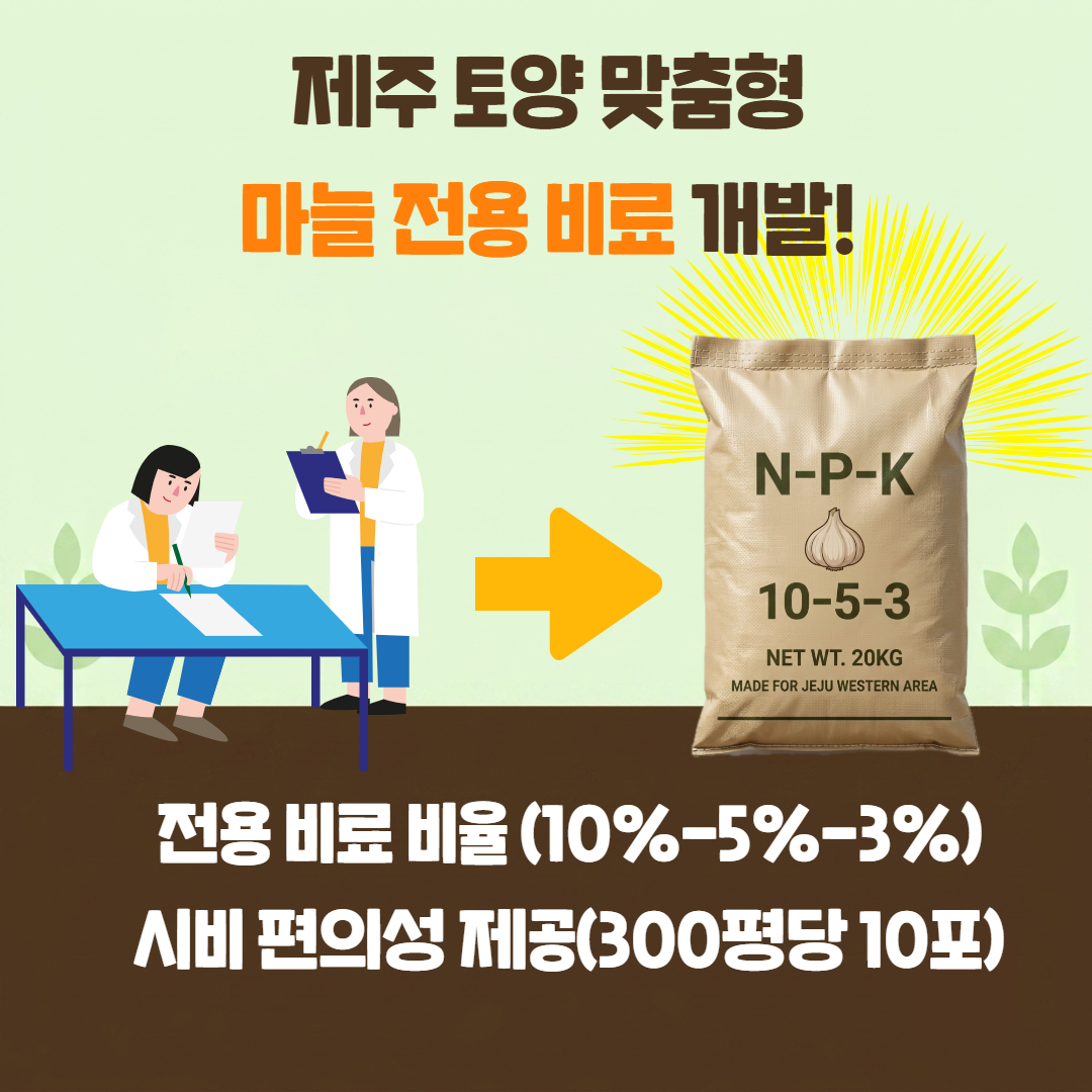 마늘 전용 비료 활용 표준시비 실증 결과
