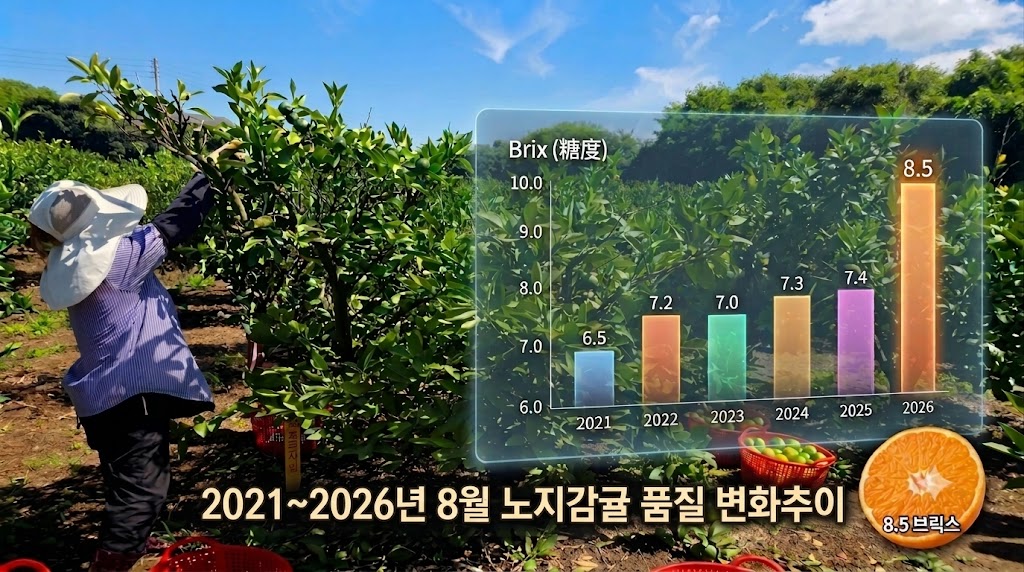 올해산 노지감귤 생산예상량 늘고, 품질은 역대 최고