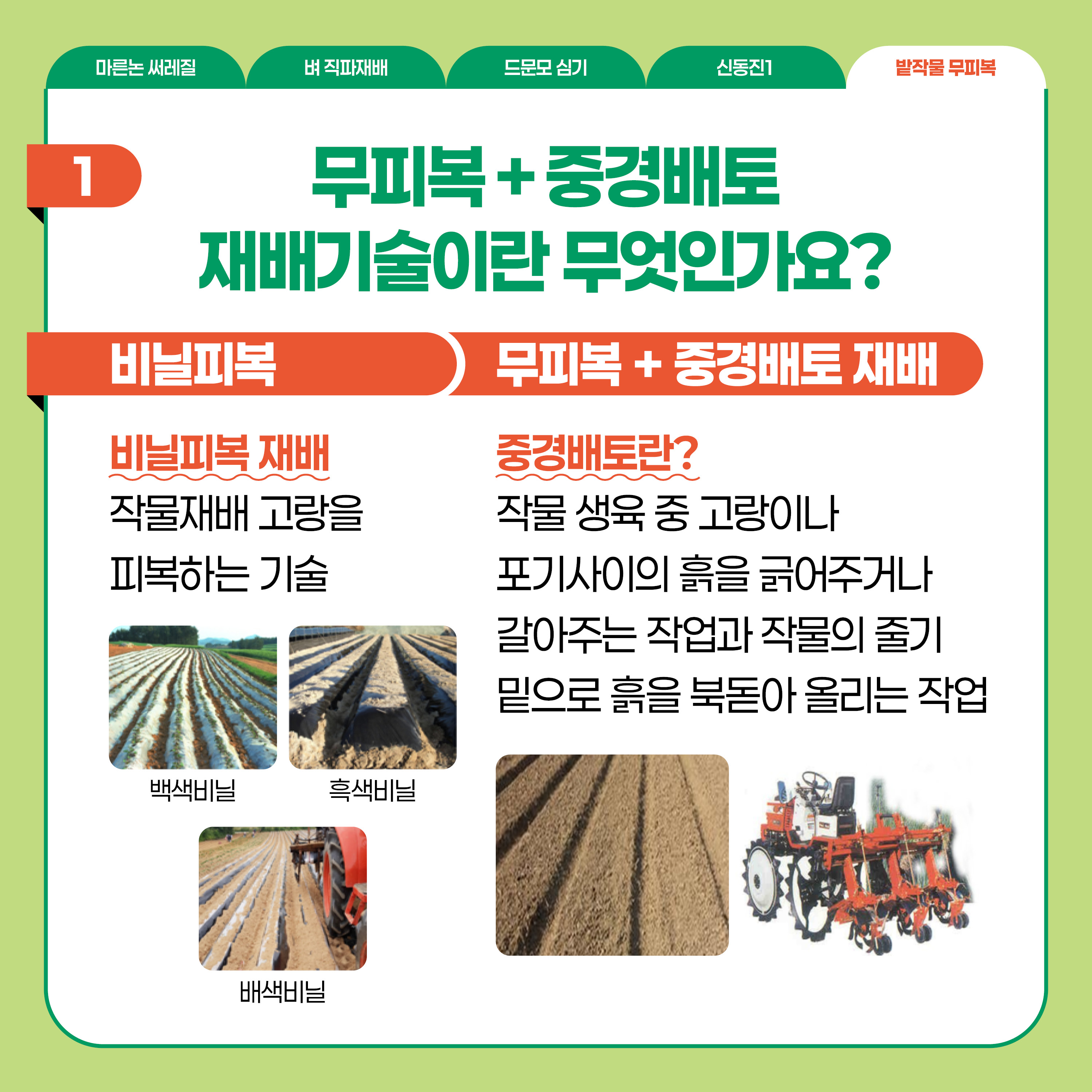 생산비 절감을 위한 식량작물분야 실천기술 소개