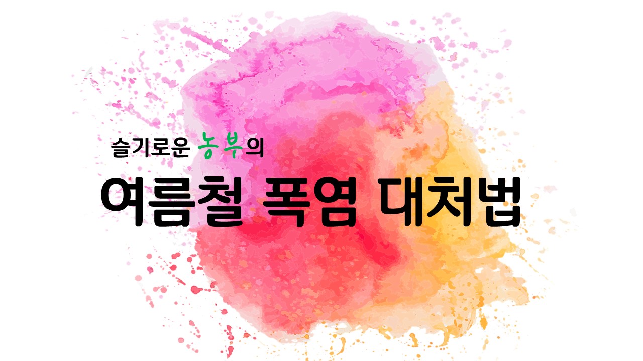 슬기로운 농부의 여름철 폭염 대처법 